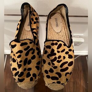 Soludos Pony hair spotty leopard espadrille